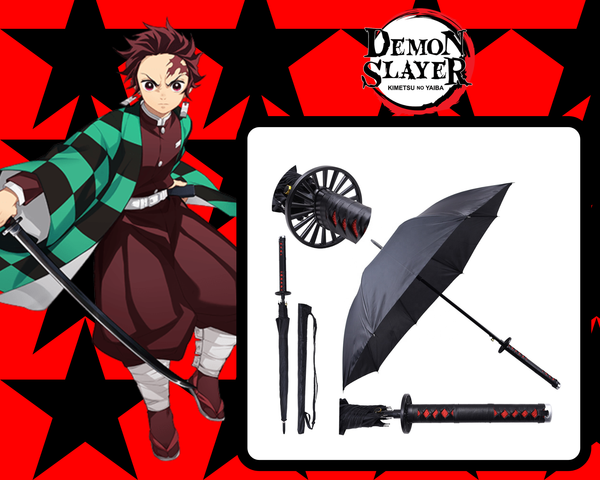 UMBRELLA KAMADO TANJIRO DEMON SLAYER - sword-anime